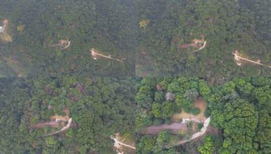 航拍重庆南山泉山步道途中的泉山炮台遗址高清在线视频素材下载