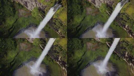 航拍美丽的瀑布高清在线视频素材下载