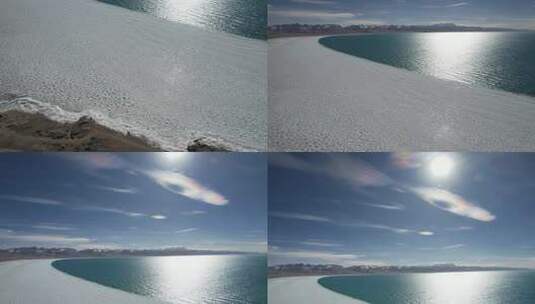 西藏纳木错湖泊雪山高原航拍高清在线视频素材下载