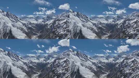 西藏日喀则市吉隆县夏村纯净雪山航拍空境高清在线视频素材下载