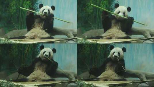 大熊猫国宝 吃竹子高清在线视频素材下载