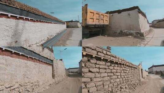 西藏旅游风光219国道雪域高原藏族民居高清在线视频素材下载