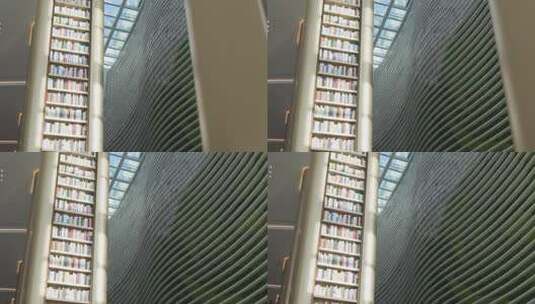 现代城市图书馆高清在线视频素材下载