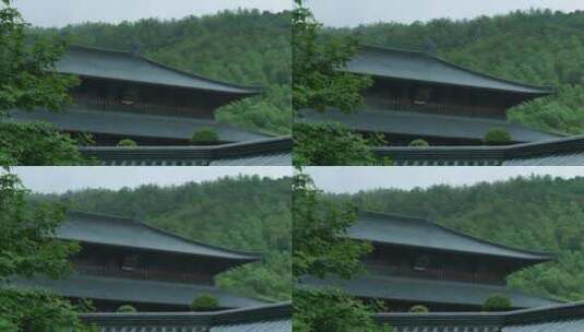 香山教寺雨景高清在线视频素材下载