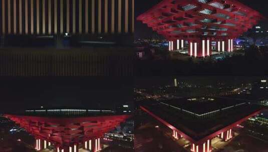 世博会中国馆-中华艺术宫夜景高清在线视频素材下载