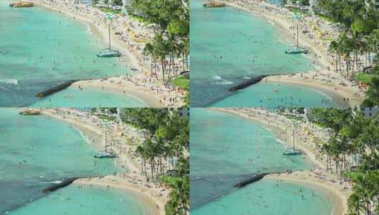 夏威夷檀香山海滩时光倒流高清在线视频素材下载