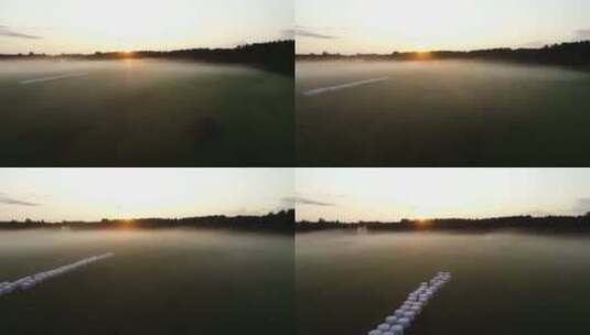 雨后湖面薄雾景观高清在线视频素材下载