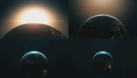 从外太空看地球日出动画_p高清在线视频素材下载