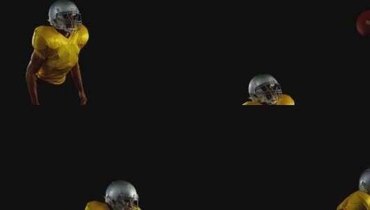 美国橄榄球运动员接球跑高清在线视频素材下载
