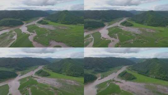 4k航拍雨后被淹的农田高清在线视频素材下载