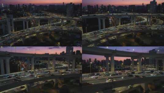 上海南浦大桥夜景高清在线视频素材下载