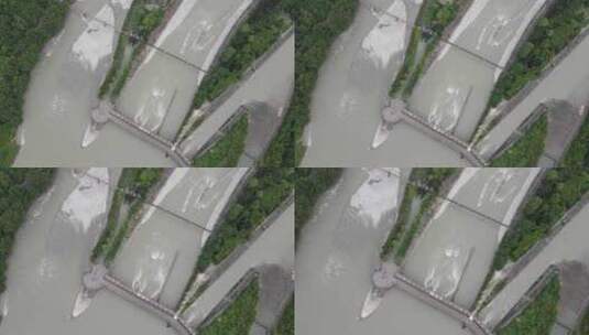 航拍水坝工程高清在线视频素材下载