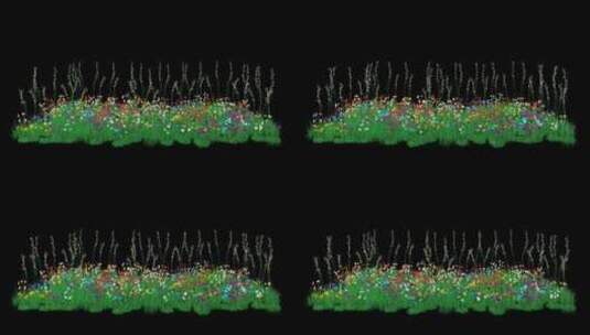 花丛草丛草地景观循环动画高清在线视频素材下载