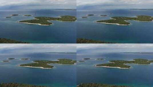 克罗地亚法扎纳布里朱尼国家公园风景优美的岛屿高清在线视频素材下载