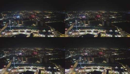 江苏无锡城市夜景惠山古镇航拍高清在线视频素材下载