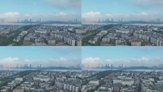 武汉长江两岸风景航拍武昌区城市建筑风光高清在线视频素材下载