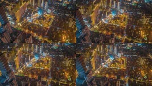沈阳城市北市场夜景航拍延时高清在线视频素材下载