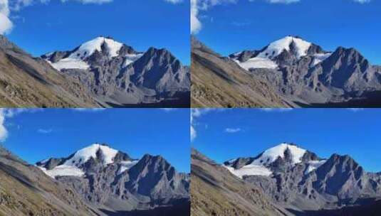 航拍川西横断山脉贡嘎卫峰乌库楚雪山风光高清在线视频素材下载