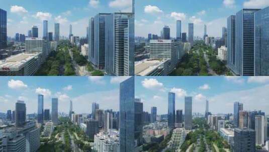 深圳南山高楼建筑深南大道交通车流高清在线视频素材下载