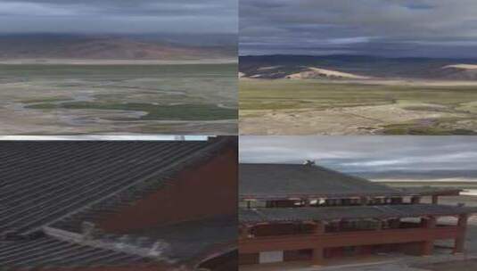 高清竖屏航拍西藏日喀则岗定日县关帝庙风景高清在线视频素材下载