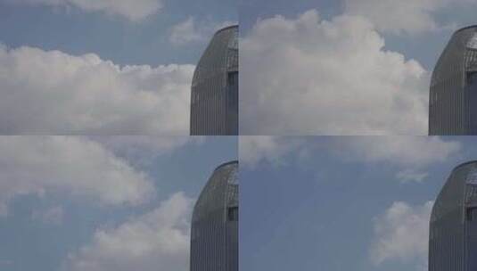 蓝天白云与高楼建筑高清在线视频素材下载