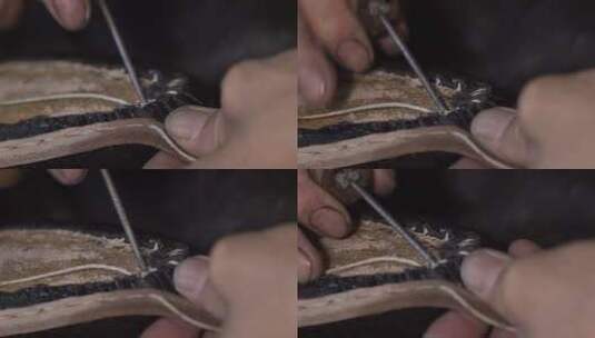 手工鞋制作高清在线视频素材下载
