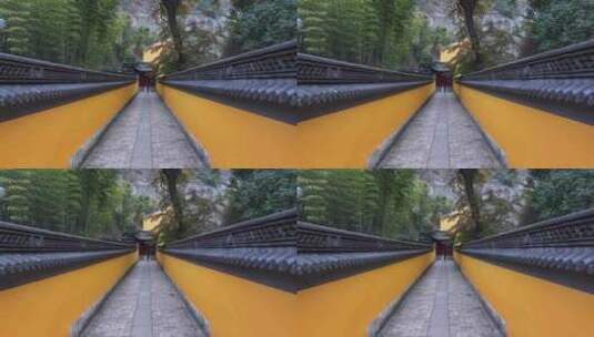 黄色围墙寺庙过道高清在线视频素材下载
