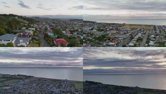 航拍新西兰奥玛鲁日出风光高清在线视频素材下载