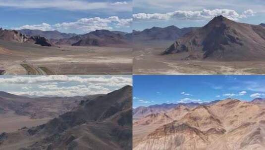 航拍西藏阿里班公湖自然风光高清在线视频素材下载