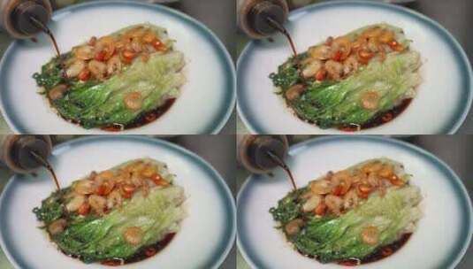 厨房制作中式菜品食物高清在线视频素材下载