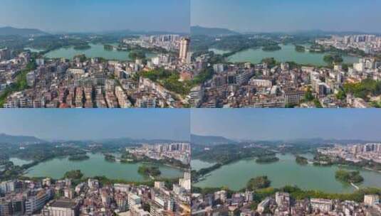 4K航拍广东省惠州西湖风景区高清在线视频素材下载