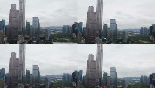 航拍深圳商务区摩天大楼高清在线视频素材下载