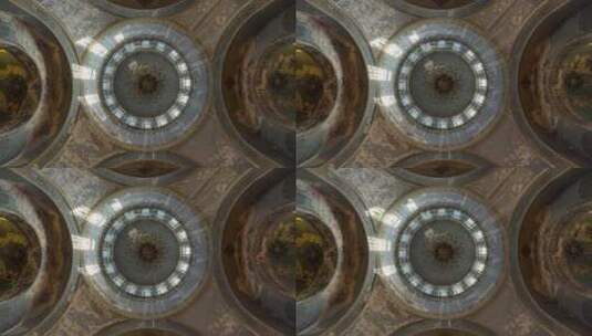 哈尔滨索菲亚教堂穹顶延时光影4k高清在线视频素材下载