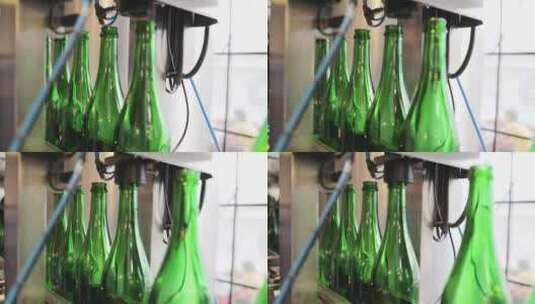 输送线上的啤酒瓶特写镜头高清在线视频素材下载