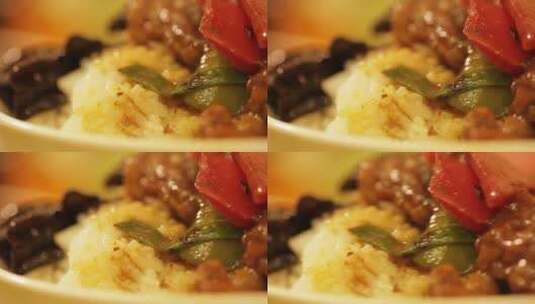 美食黄焖鸡米饭 (12)高清在线视频素材下载