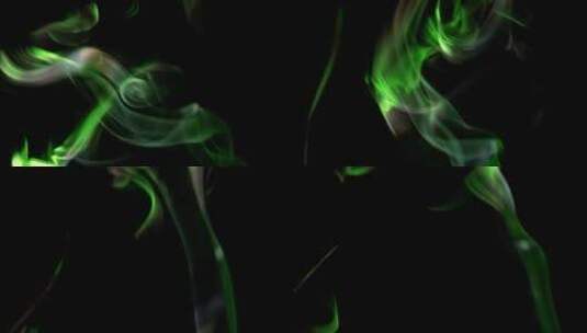 黑色背景上的绿色烟雾高清在线视频素材下载
