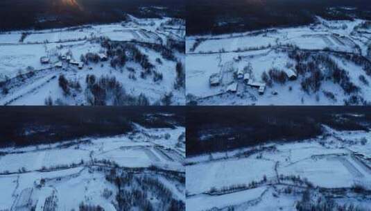 航拍雪域山村风景高清在线视频素材下载
