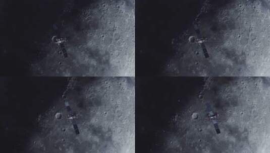 原创商用三维3d月球卫星轨道运行月亮旋转高清在线视频素材下载