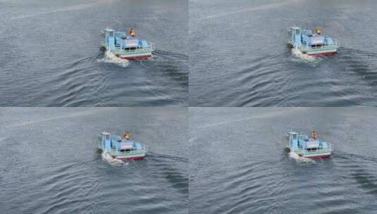 河流清洁船高清在线视频素材下载