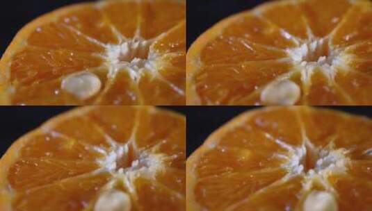 切开的橘子果肉高清在线视频素材下载