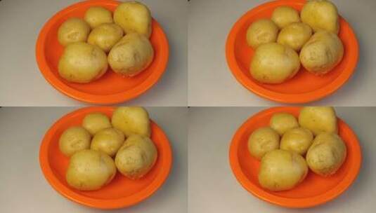 土豆特写马铃薯洋芋有机蔬菜旋转高清在线视频素材下载