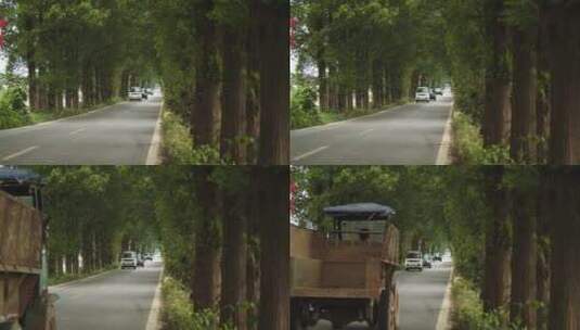 乡村马路拖拉机高清在线视频素材下载
