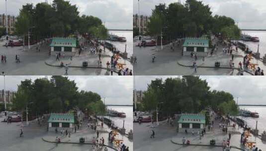 哈尔滨防洪纪念塔高清在线视频素材下载