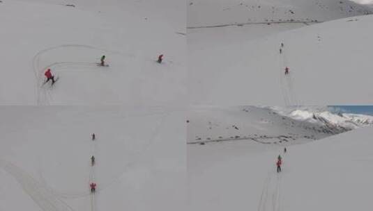 滑雪者下山高清在线视频素材下载