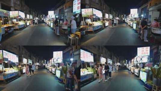 广西南宁中山路美食街夜市烧烤摊夜生活街景高清在线视频素材下载