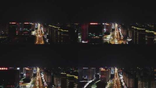 四川内江汉安大道航拍夜景视频素材高清在线视频素材下载