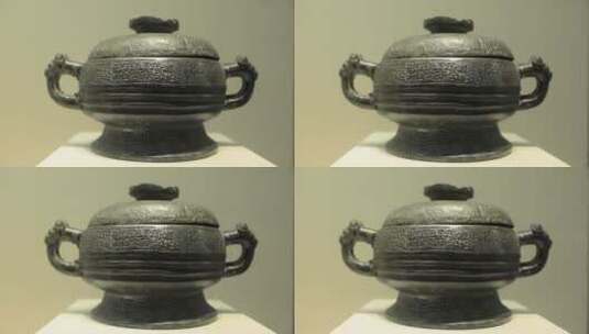 中国国家博物馆秦公青铜簋高清在线视频素材下载