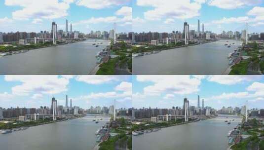 航拍上海南浦大桥高清在线视频素材下载