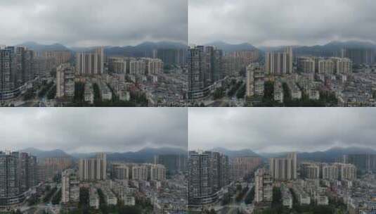 城市航拍湖南湘潭湘乡城市高楼高清在线视频素材下载