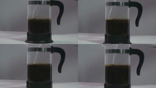 将咖啡壶装满水高清在线视频素材下载